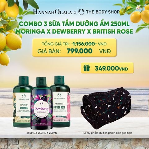  COMBO 3 SỮA TẮM THIÊN NHIÊN DƯỠNG ẨM NGÁT HƯƠNG 250ML - MORINGA X DEWBERRY X BRITISH ROSE - A487 