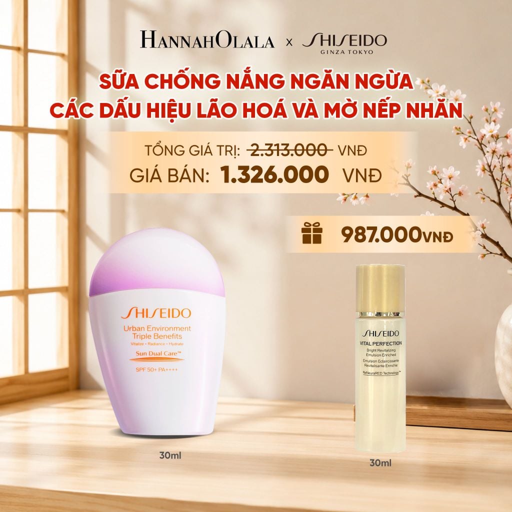  SỮA CHỐNG NẮNG DƯỠNG DA SHISEIDO GSC URBAN ENVIRONMENT TRIPLE BEAUTY SUNCARE EMULSION SPF50+ PA++++ 30ML - DEAL 7 