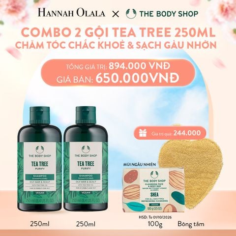  A873_DEAL 7: COMBO CHĂM TÓC CHẮC KHOẺ SẠCH GÀU NHỜN TEA TREE 250ML - 2X SHAMPOO 