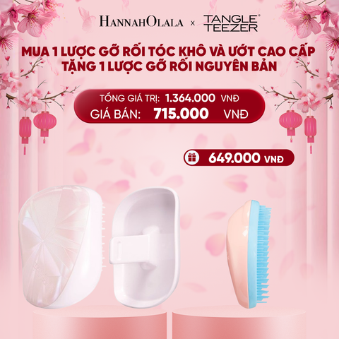  DEAL 7: MUA 1 LƯỢC GỠ RỐI TÓC KHÔ VÀ ƯỚT CÓ NẮP ĐẬY BẢO VỆ MÀU HỒNG HOLOGRAM TẶNG 1 LƯỢC GỠ RỐI TÓC ƯỚT NGUYÊN BẢN HỒNG CAM ĐÀO 