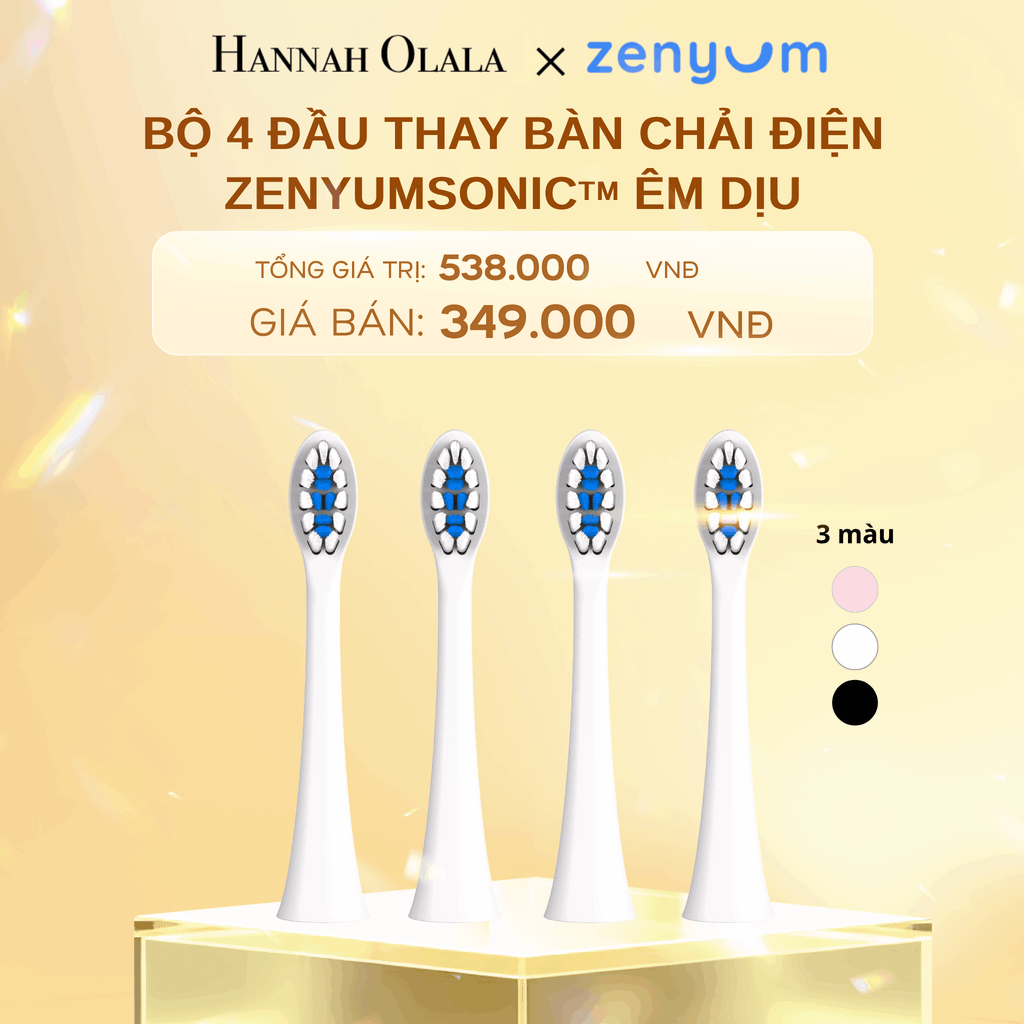  DEAL 7: HỘP 4 ĐẦU BÀN CHẢI ZENYUM SONIC PHIÊN BẢN ÊM DỊU 
