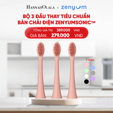  DEAL 7: BỘ 3 ĐẦU THAY THẾ BÀN CHẢI ĐIỆN ZENYUM SONIC PHIÊN BẢN TIÊU CHUẨN 
