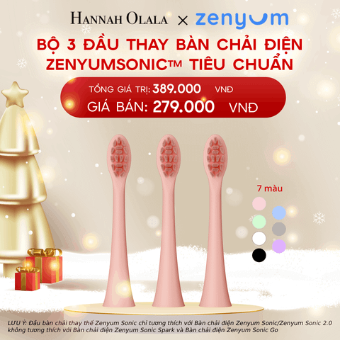  A1279_DEAL 7: BỘ 3 ĐẦU THAY THẾ BÀN CHẢI ĐIỆN ZENYUM SONIC PHIÊN BẢN TIÊU CHUẨN 