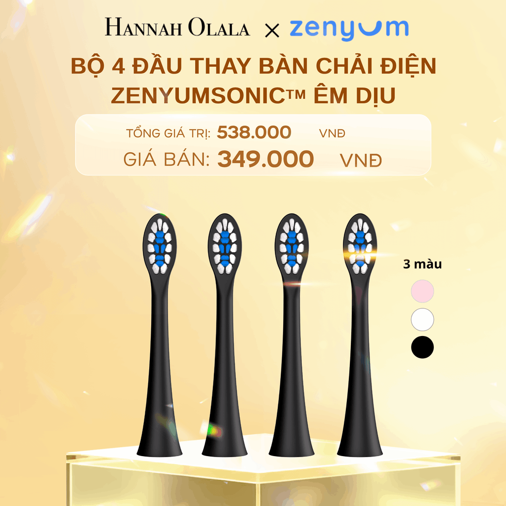  DEAL 7: HỘP 4 ĐẦU BÀN CHẢI ZENYUM SONIC PHIÊN BẢN ÊM DỊU 