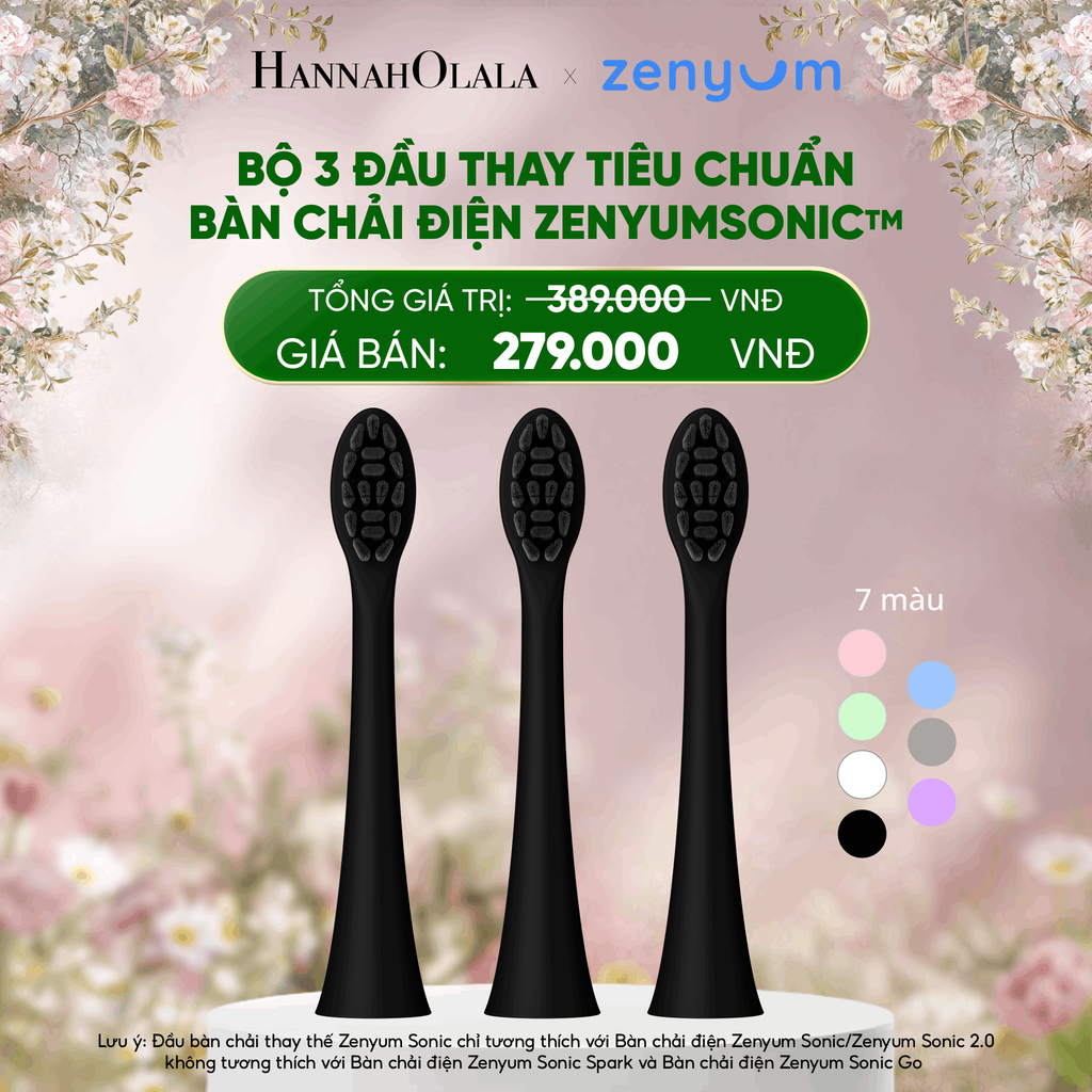  DEAL 7: BỘ 3 ĐẦU THAY THẾ BÀN CHẢI ĐIỆN ZENYUM SONIC PHIÊN BẢN TIÊU CHUẨN 