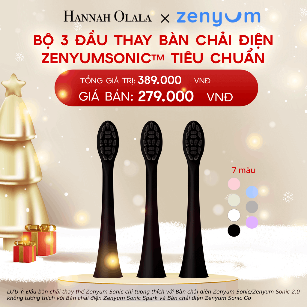  A1279_DEAL 7: BỘ 3 ĐẦU THAY THẾ BÀN CHẢI ĐIỆN ZENYUM SONIC PHIÊN BẢN TIÊU CHUẨN 