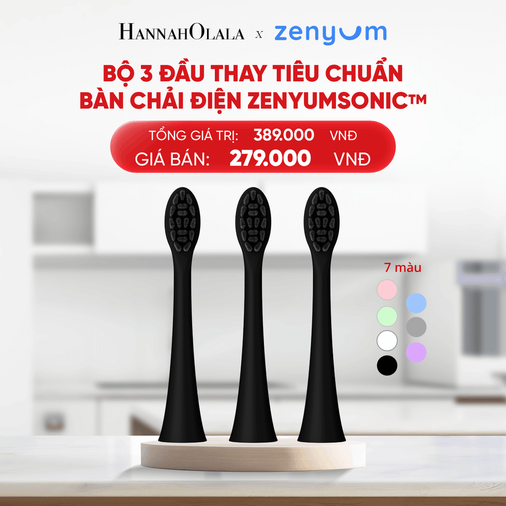  B176_DEAL 7: BỘ 3 ĐẦU THAY THẾ BÀN CHẢI ĐIỆN ZENYUM SONIC PHIÊN BẢN TIÊU CHUẨN 