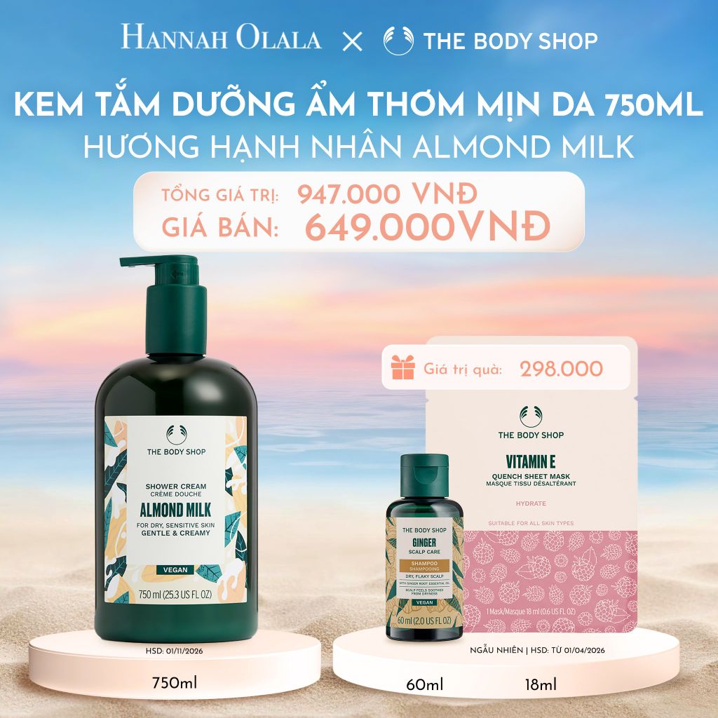  C716_DEAL 9: KEM TẮM DƯỠNG ẨM DA HƯƠNG HẠNH NHÂN ALMOND MILK SHOWER CREAM 750ML 