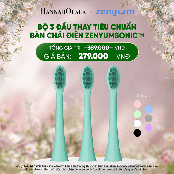  E7_DEAL 7: BỘ 3 ĐẦU THAY THẾ BÀN CHẢI ĐIỆN ZENYUM SONIC PHIÊN BẢN TIÊU CHUẨN 