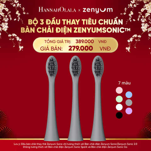  DEAL 7: BỘ 3 ĐẦU THAY THẾ BÀN CHẢI ĐIỆN ZENYUM SONIC PHIÊN BẢN TIÊU CHUẨN 