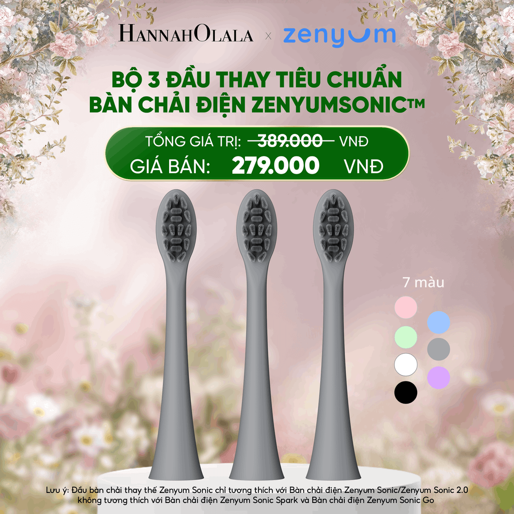  DEAL 7: BỘ 3 ĐẦU THAY THẾ BÀN CHẢI ĐIỆN ZENYUM SONIC PHIÊN BẢN TIÊU CHUẨN 