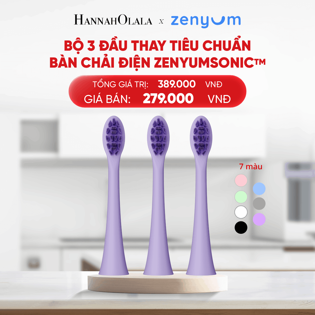  B176_DEAL 7: BỘ 3 ĐẦU THAY THẾ BÀN CHẢI ĐIỆN ZENYUM SONIC PHIÊN BẢN TIÊU CHUẨN 