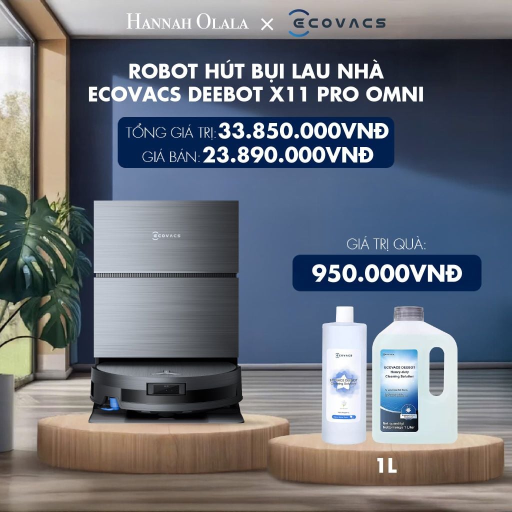 ROBOT HÚT BỤI LAU NHÀ ECOVACS DEEBOT X11 PRO OMNI - DEAL 8 