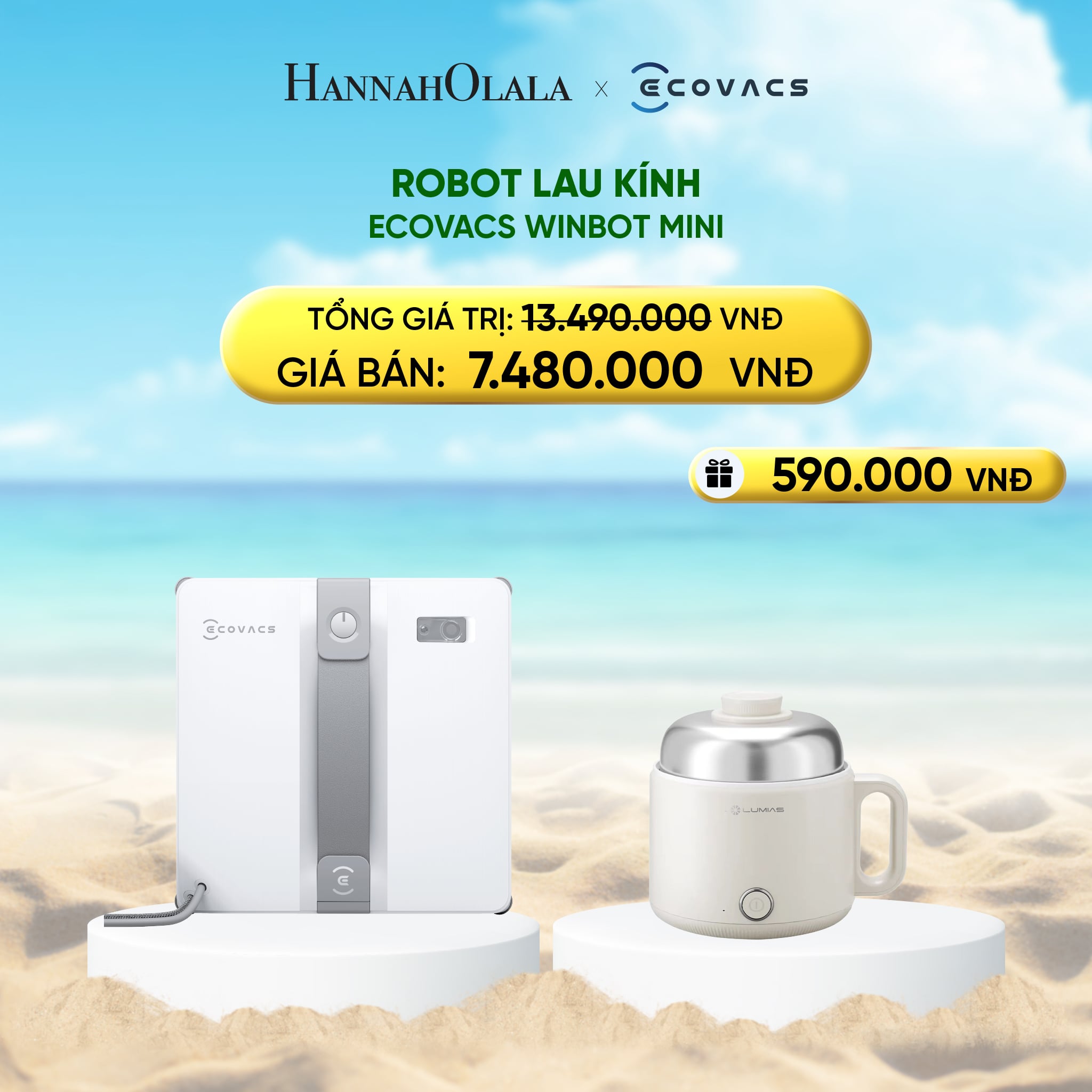 A1272_deal 8: robot lau kính ecovacs winbot mini