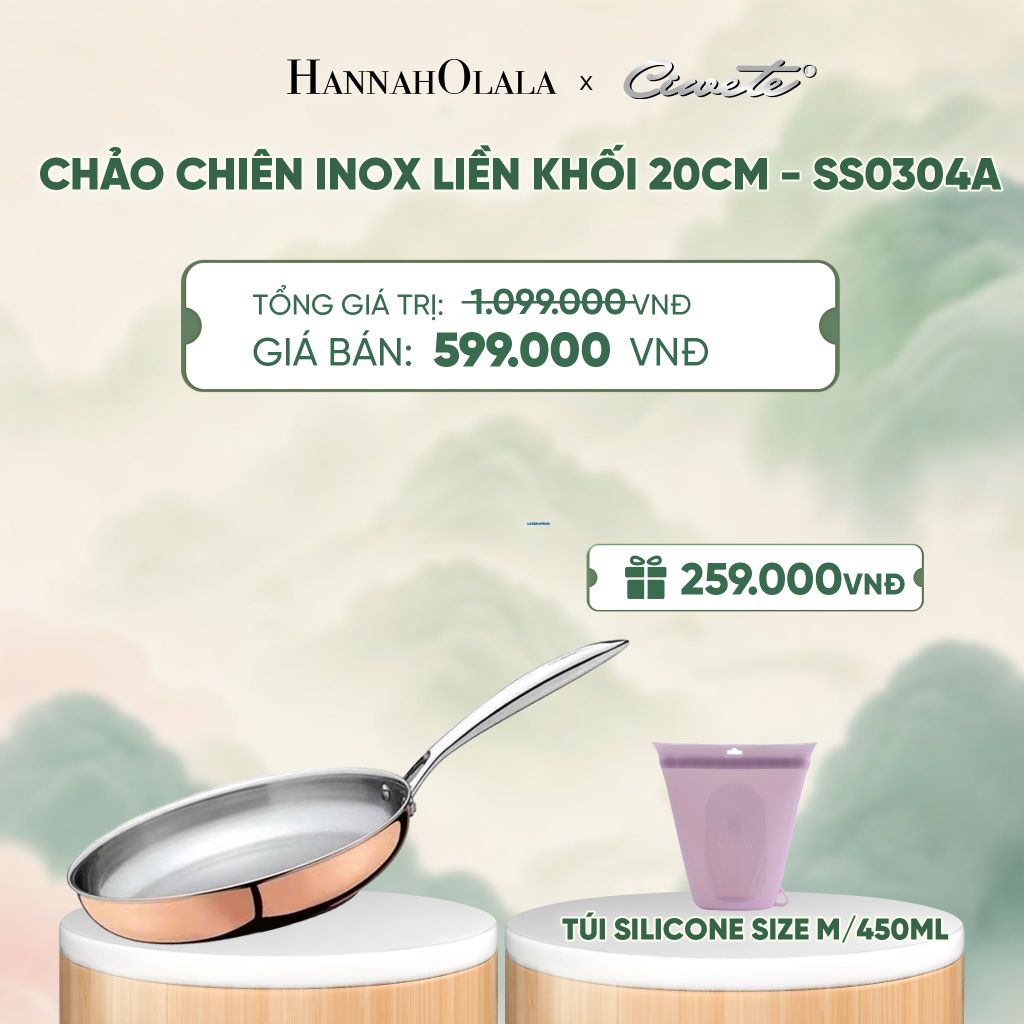  CHẢO CẠN INOX LIỀN KHỐI CAO CẤP CIWETE ROYAL KNIGHT - DEAL 8 - A2105 