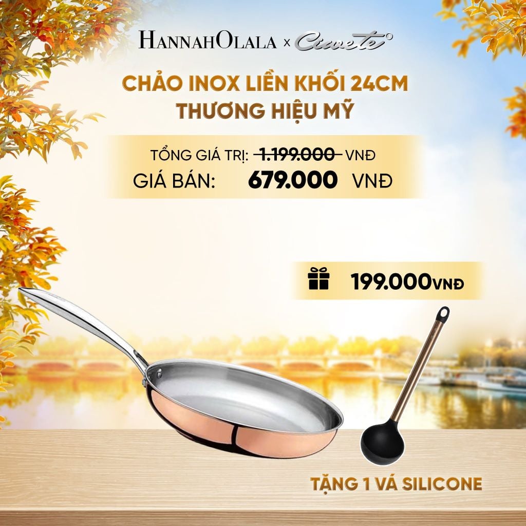  CHẢO CẠN INOX LIỀN KHỐI CAO CẤP CIWETE ROYAL KNIGHT - DEAL 8 - E1601 