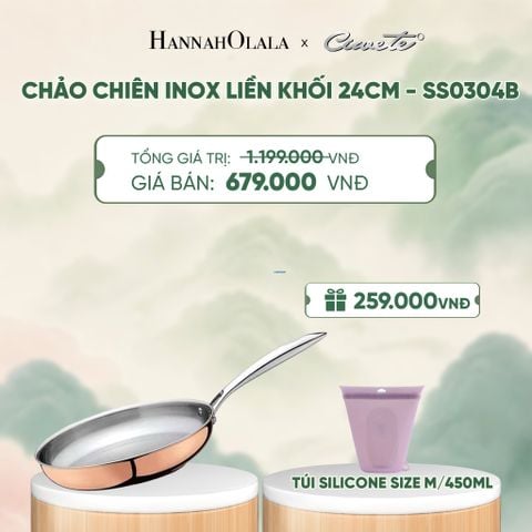  CHẢO CẠN INOX LIỀN KHỐI CAO CẤP CIWETE ROYAL KNIGHT - DEAL 8 - A2105 