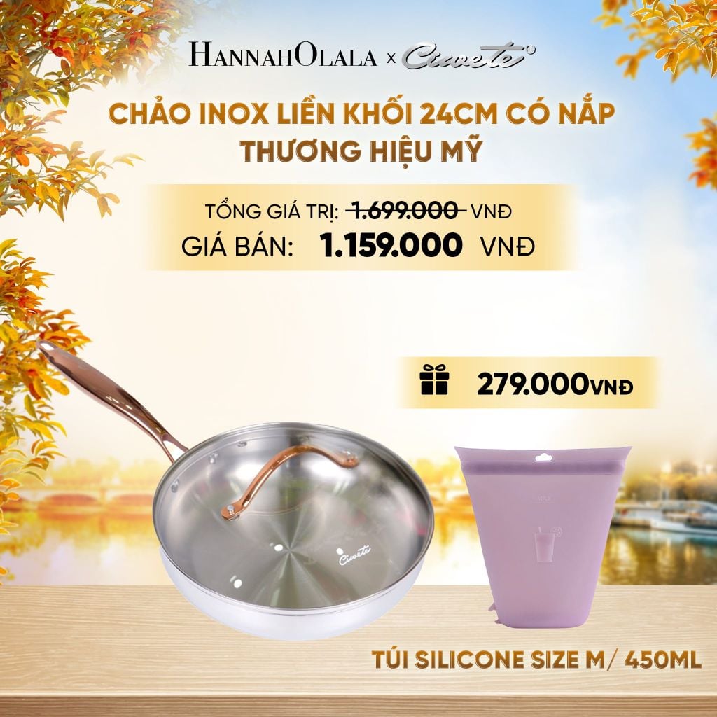  CHẢO CẠN INOX LIỀN KHỐI CAO CẤP CIWETE ROYAL KNIGHT - DEAL 8 - E1601 