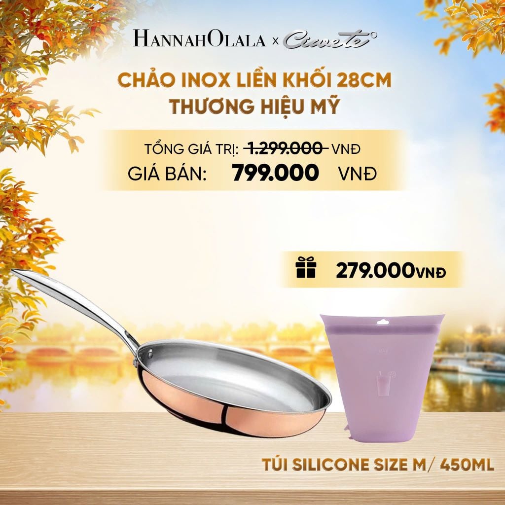  CHẢO CẠN INOX LIỀN KHỐI CAO CẤP CIWETE ROYAL KNIGHT - DEAL 8 - E1601 