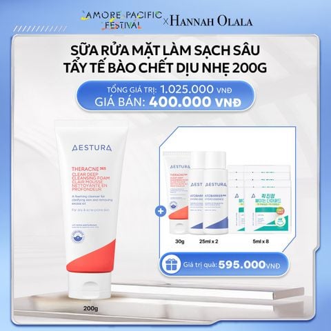  DEAL 8: SỬA RỬA MẶT TẠO BỌT LÀM SẠCH SÂU DÀNH CHO DA DẦU MỤN THERACNE365 CLEAR DEEP CLEASING FOAM 200G 