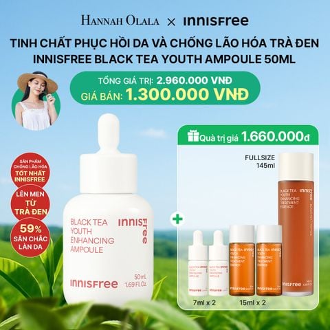  DEAL 8: TINH CHẤT PHỤC HỒI DA VÀ NGĂN NGỪA LÃO HÓA TRÀ ĐEN INNISFREE BLACK TEA YOUTH AMPOULE 50 ML 