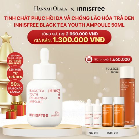  DEAL 8: TINH CHẤT PHỤC HỒI DA VÀ NGĂN NGỪA LÃO HÓA TRÀ ĐEN INNISFREE BLACK TEA YOUTH AMPOULE 50 ML 
