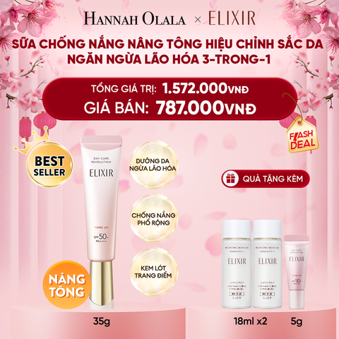  DEAL 8: SỮA CHỐNG NẮNG NÂNG TÔNG ELIXIR DAY CARE REVOLUTION TONE UP 35ML 