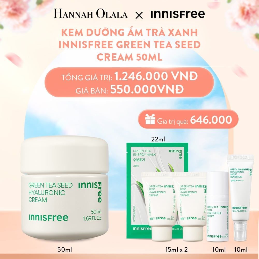 A373_DEAL 8: KEM DƯỠNG ẨM TRÀ XANH INNISFREE GREEN TEA SEED CREAM 50ML 