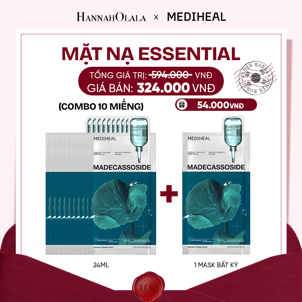  MEDIHEAL MẶT NẠ ESSENTIAL MASK 24ML (COMBO 10 MIẾNG) BẤT KỲ_M120 