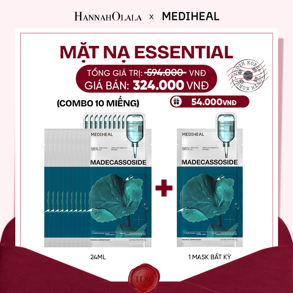  MEDIHEAL MẶT NẠ ESSENTIAL MASK 24ML (COMBO 10 MIẾNG) BẤT KỲ_M120 