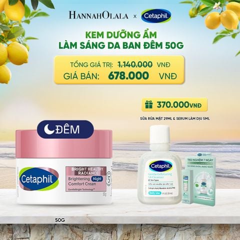  KEM DƯỠNG ẨM SÁNG DA BAN ĐÊM DỊU LÀNH CHO DA NHẠY CẢM CETAPHIL BRIGHT HEALTHY RADIANCE NIGHT CREAM 50G DEAL 8: 