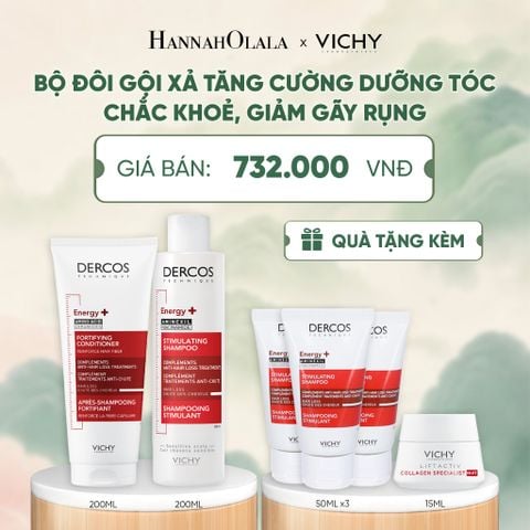  BỘ ĐÔI GỘI XẢ TĂNG CƯỜNG DƯỠNG TÓC CHẮC KHOẺ, GIẢM GÃY RỤNG VICHY DERCOS ENERGY+ - A1173 