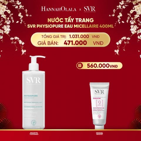  A1198_DEAL 08: NƯỚC TẨY TRANG CHO DA NHẠY CẢM SVR PHYSIOPURE EAU MICELLAIRE 400ML 