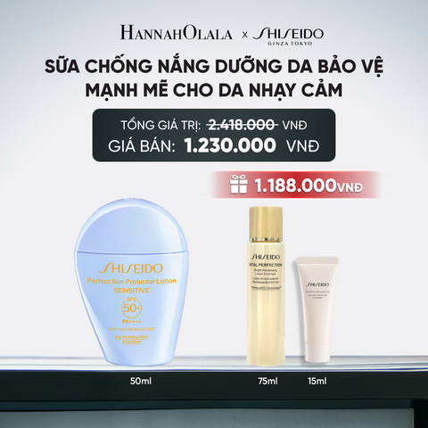  SỮA CHỐNG NẮNG CHO DA NHẠY CẢM SHISEIDO GSC PERFECT SUN PROTECTOR LOTION SENSITIVE SPF50+ 50ML - DEAL 8 