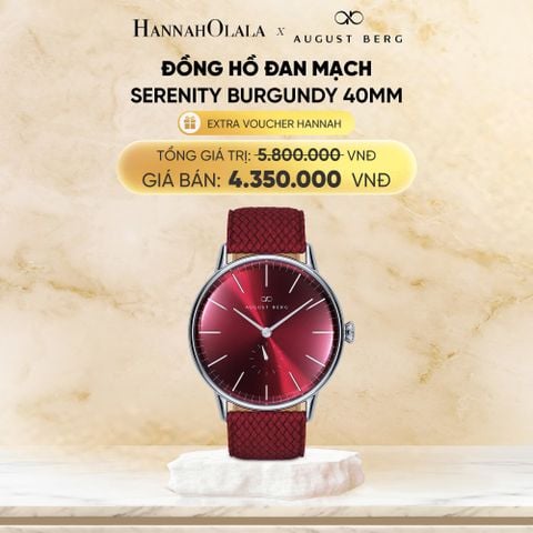  DEAL 8: ĐỒNG HỒ ĐAN MẠCH AUGUST BERG - MẶT SERENITY BURGUNDY 40MM - DÂY PERLON 