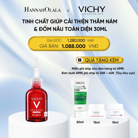  DEAL 8 TINH CHẤT GIÚP CẢI THIỆN THÂM NÁM ĐỐM NÂU TOÀN DIỆN VICHY LIFTACTIV B3 DARK SPOTS SERUM 30ML 