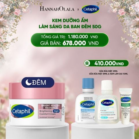  DEAL 8: KEM DƯỠNG ẨM SÁNG DA BAN ĐÊM DỊU LÀNH CHO DA NHẠY CẢM CETAPHIL BRIGHT HEALTHY RADIANCE NIGHT CREAM 50G 