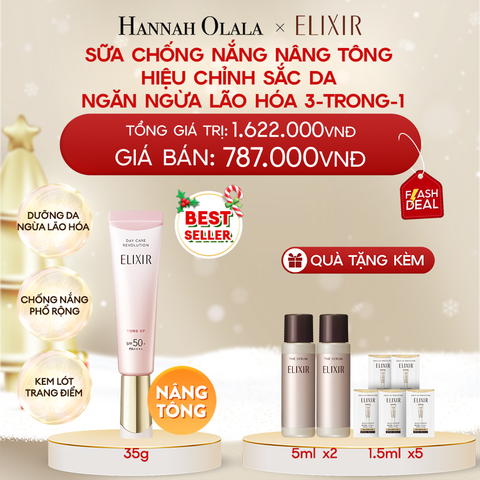  DEAL 8: SỮA CHỐNG NẮNG NÂNG TÔNG ELIXIR DAY CARE REVOLUTION TONE UP 35ML 