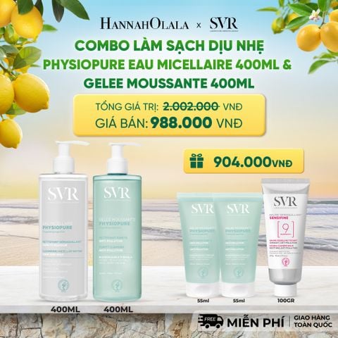  COMBO LÀM SẠCH DỊU NHẸ NƯỚC TẨY TRANG PHYSIOPURE EAU MICELLAIRE 400ML VÀ GEL RỬA MẶT GELEE MOUSSANTE 400ML - DEAL 08 