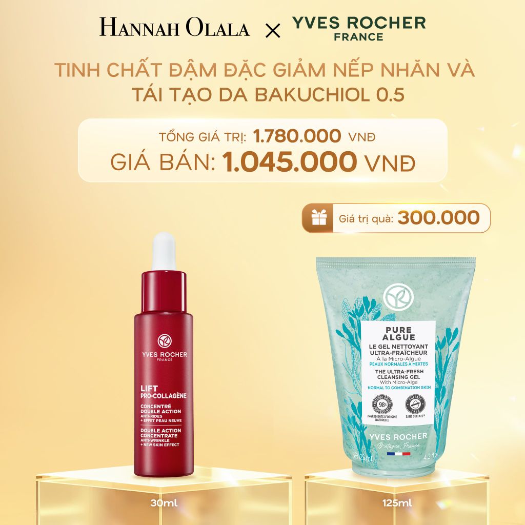  DEAL 8: TINH CHẤT ĐẬM ĐẶC GIẢM NẾP NHĂN VÀ TÁI TẠO DA BAKUCHIOL 0.5
TẶNG SỮA RỬA MẶT DÀNH CHO DA THƯỜNG 125ML 