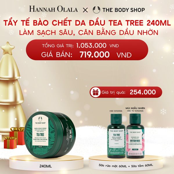  A1375_DEAL 8: TẨY TẾ BÀO CHẾT LÀM SẠCH & CÂN BẰNG DA ĐẦU NHỜN TEA TREE HAIR SCRUB 240ML 