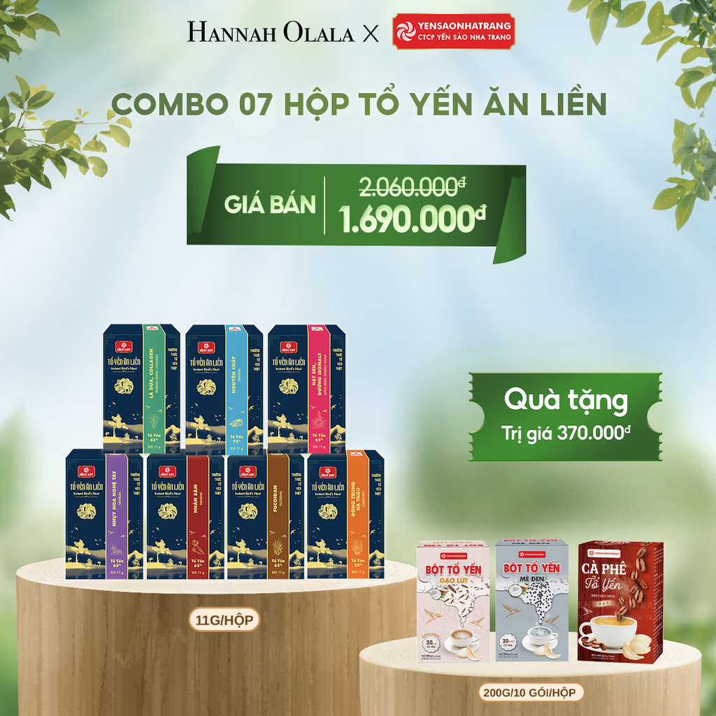  DEAL 8: COMBO 07 HỘP TỔ YẾN ĂN LIỀN 11G 