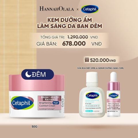  KEM DƯỠNG ẨM SÁNG DA BAN ĐÊM DỊU LÀNH CHO DA NHẠY CẢM CETAPHIL BRIGHT HEALTHY RADIANCE NIGHT CREAM 50G DEAL 8: - A1207 