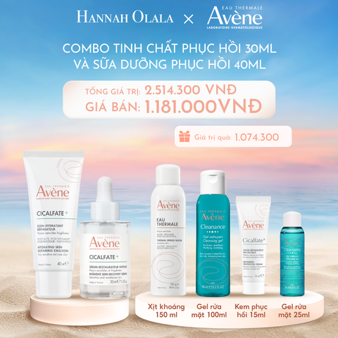  C846_DEAL 8: COMBO TINH CHẤT PHỤC HỒI EAU THERMALE AVÈNE CICALFATE+ INTENSIVE SKIN SERUM 30ML GIÚP LÀM DỊU VÀ PHỤC HỒI DA NHẠY CẢM KÍCH ỨNG + SỮA DƯỠNG PHỤC HỒI EAU THERMALE AVÈNE CICALFATE+ HYDRATING SKIN REPAIRING EMULSION 40ML GIÚP LÀM DỊU DA 