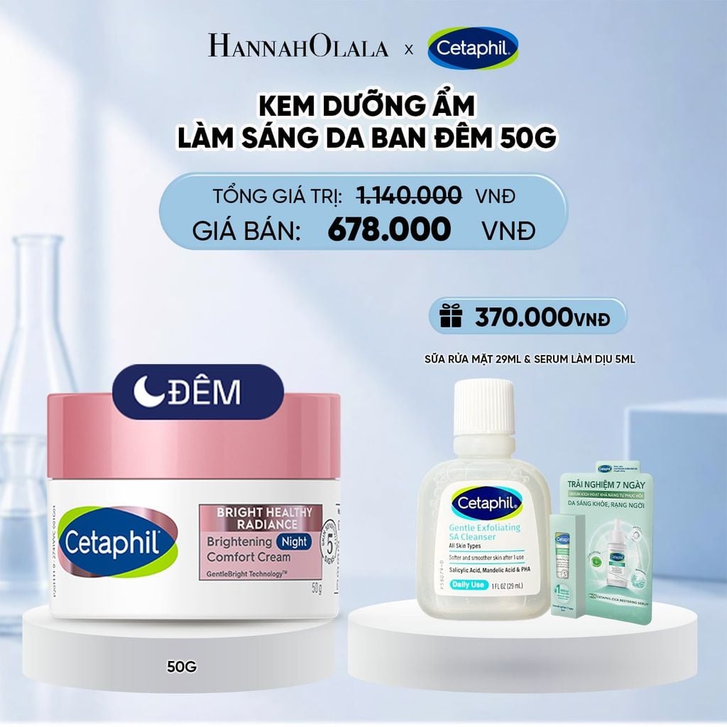  KEM DƯỠNG ẨM SÁNG DA BAN ĐÊM DỊU LÀNH CHO DA NHẠY CẢM CETAPHIL BRIGHT HEALTHY RADIANCE NIGHT CREAM 50G DEAL 8: 