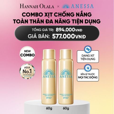  COMBO XỊT CHỐNG NẮNG DƯỠNG DA ĐA NĂNG TIỆN DỤNG BẢO VỆ HOÀN HẢO ANESSA GOLD SPRAY SPF50+ PA++++ 60GX2 - DEAL 8_A2344 