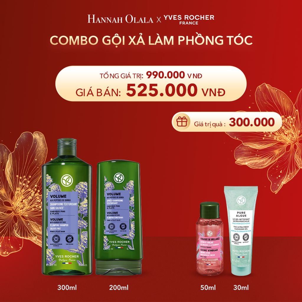  DEAL 11: COMBO GỘI XẢ LÀM PHỒNG TÓC TẶNG MINI GIẤM XẢ TÓC BÓNG MƯỢT + SỮA RỬA MẶT 