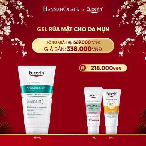  DEAL 08: GEL RỬA MẶT CHO DA MỤN EUCERIN DERMOPURE CLINICAL CORRECTING GEL TO FOAM 150ML 