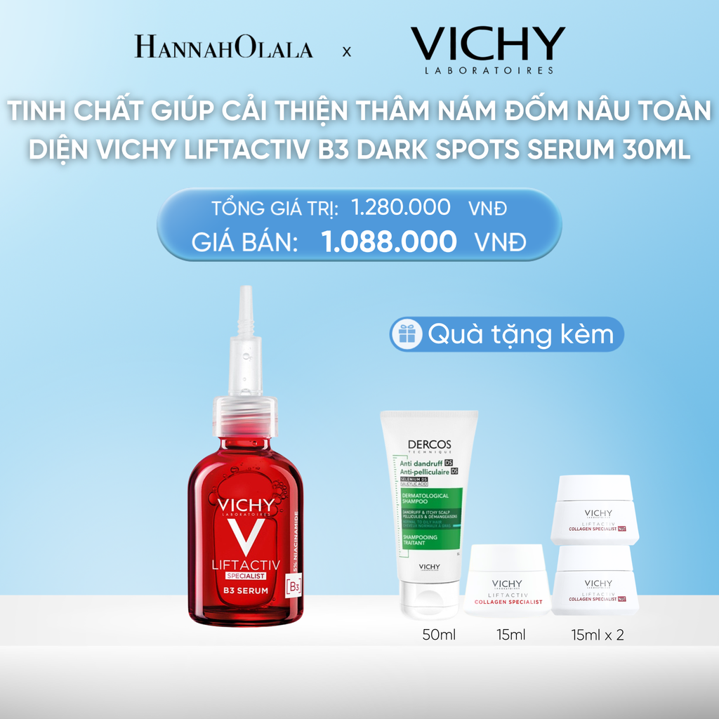  DEAL 8 TINH CHẤT GIÚP CẢI THIỆN THÂM NÁM ĐỐM NÂU TOÀN DIỆN VICHY LIFTACTIV B3 DARK SPOTS SERUM 30ML 