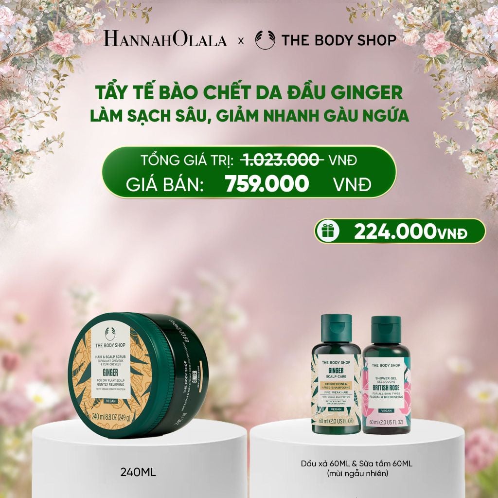  DEAL 8: TẨY TẾ BÀO CHẾT DA ĐẦU ĐÁNH BAY GÀU NGỨA GINGER HAIR SCRUB 240ML 